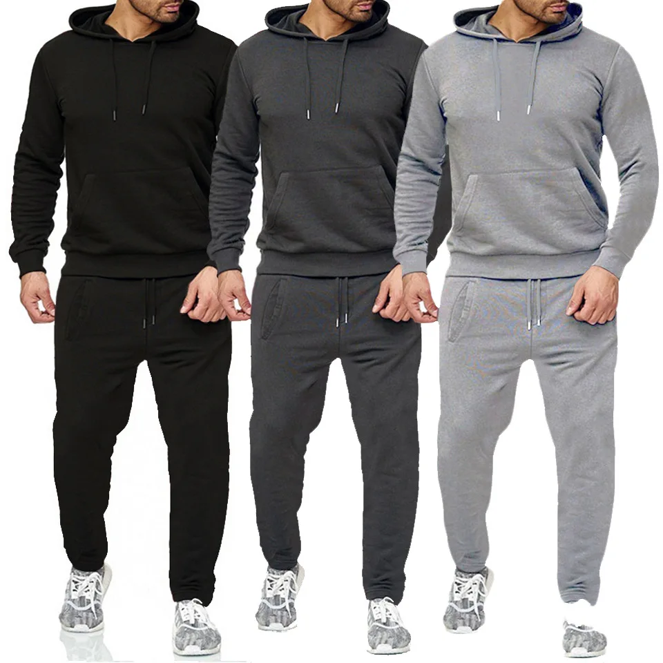 

CHS0001 Winter men unisex Custom Embossed plus size pullover suit jogger sweatsuit hoodles Sweatpants And Hoodie Set