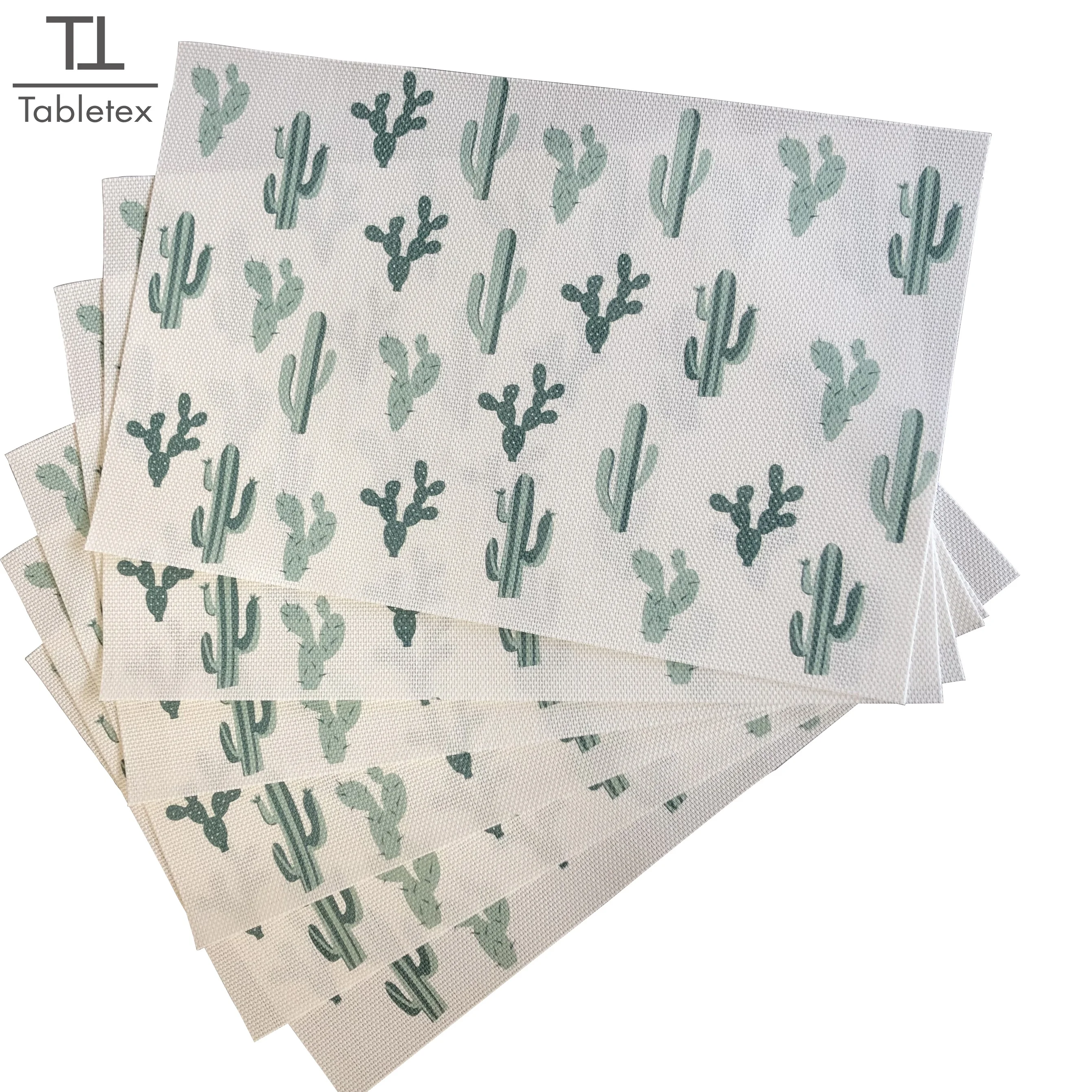 

Tabletex custom logo print pvc clear placemat vinyl Placemats Cartoon Cactus Europe Table Mat Kitchen Non-slip Placemats