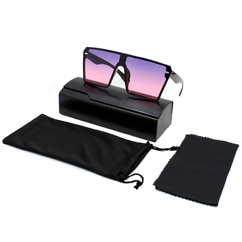 

Trend UV Protect Acetate Fashion Retro Designer Brand Oversized One Piece Big Frame Black Square Sun Glass Sunglasses, 6 colors