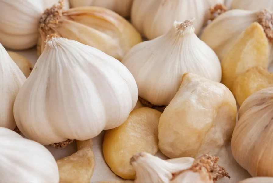Garlic measurement comparison showing cloves, minced garlic, and tablespoon measurements