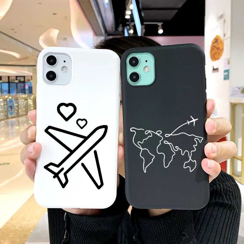 

Popular map Phone Case for iPhone 12 11 Pro Xs X XR Max 8 7 SE 6 6S Silicone Cases Soft Black Cover, 18 design