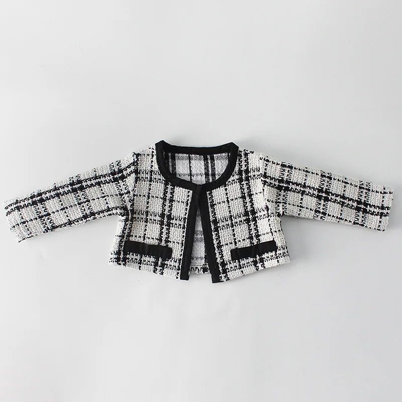 
wholesale newborn baby romper+girls coat clothing set Infants & Toddlers plaid romper ENG008 
