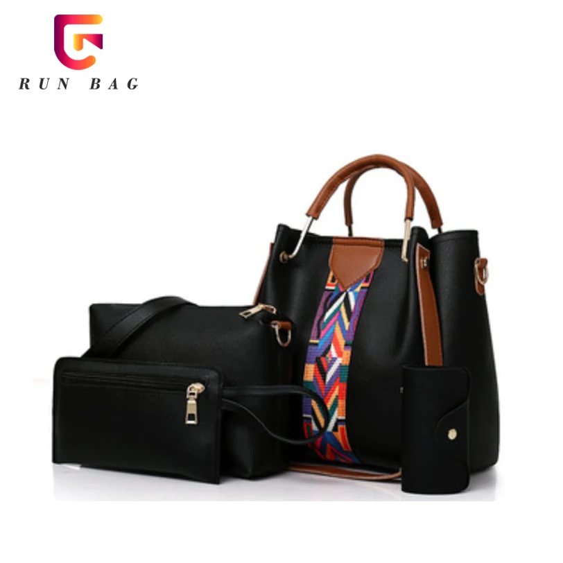 

FREE SAMPLE 4 pcs Sets Bags New Style Fashion Ladies handbags for young women, Black or customized colors