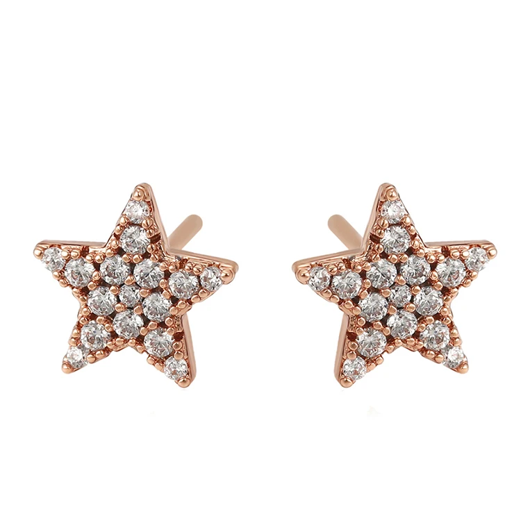 98802 xuping fashion earring crystal women metal star shaped stud aaa cz earring