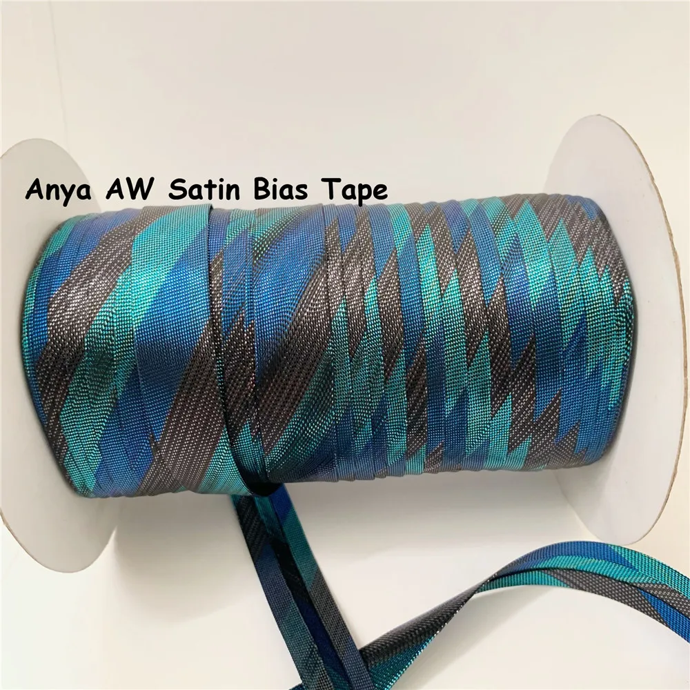 
metallic ribbon 15mm 5/8 inch 100% Polyester Single Fold Satin Bias Binding Tape Solid Color 