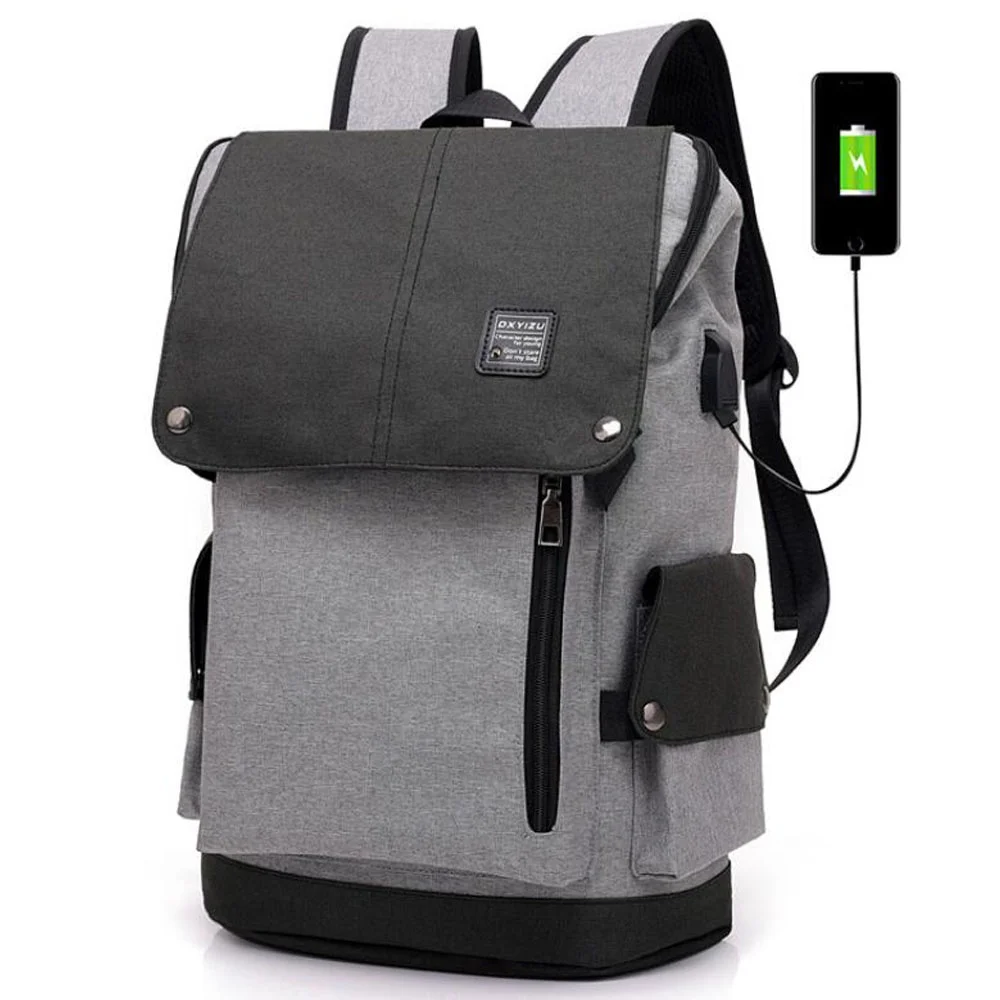 

Large Capacity Laptop Bag Men USB Design Backpacks Travel School Bags