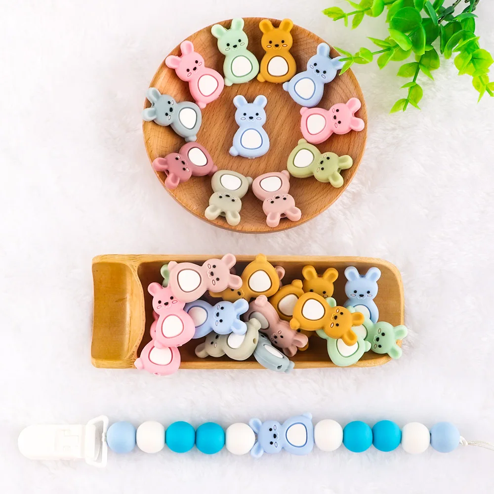 

Kovict BPA Free Food Grade Soft Custom Teething Baby Toy Silicone Rabbit Silicone Beads Toys