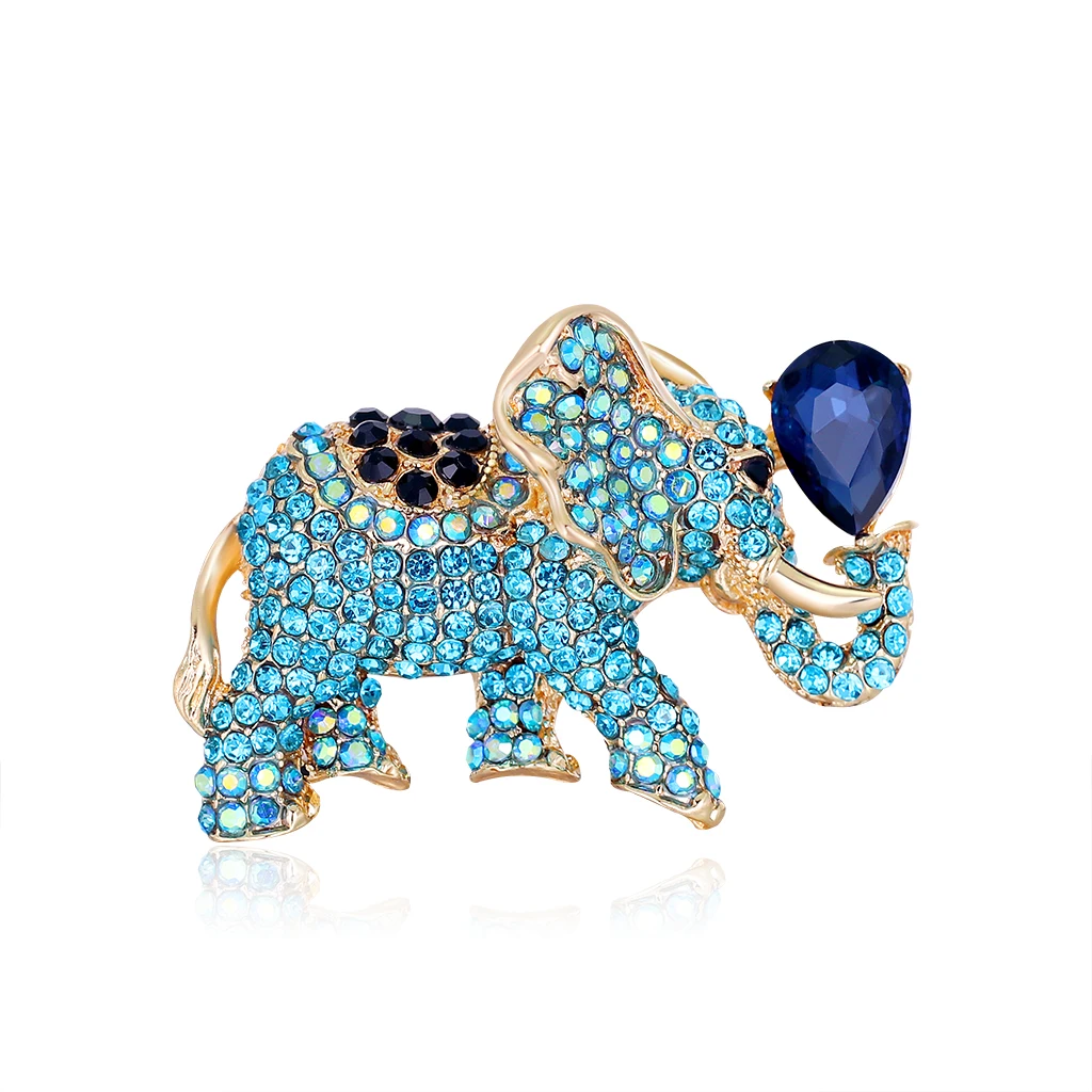 

Rhinestone Elephant Brooches For Women Vintage Animal Pin Brooch 2 Colors Avaibale New Design High Quality 2021