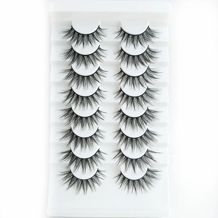 

No moq natural length 8 pairs 5d vegan banded eyelashes