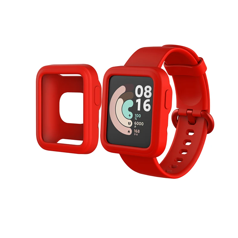 

Silicone watch band soft tpu protective case for redmi watch for xiaomi mi watch lite case, 10 colors