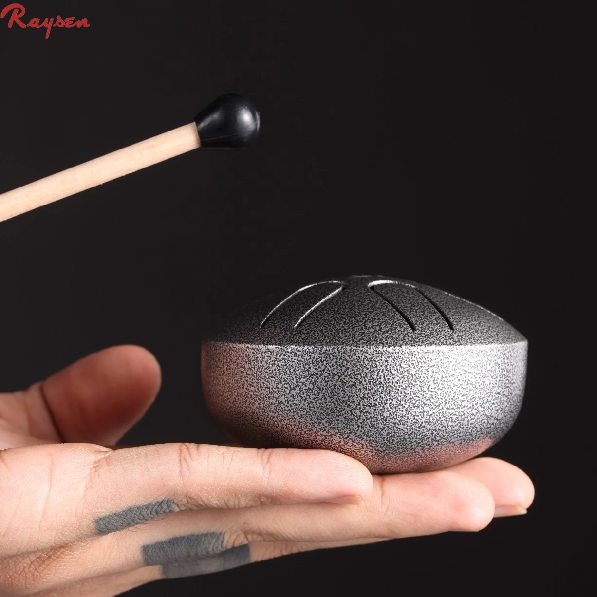 

NEW smallest hand drum mini steel tongue drum 3 inch meditation chakra drum, Black, silver, gold