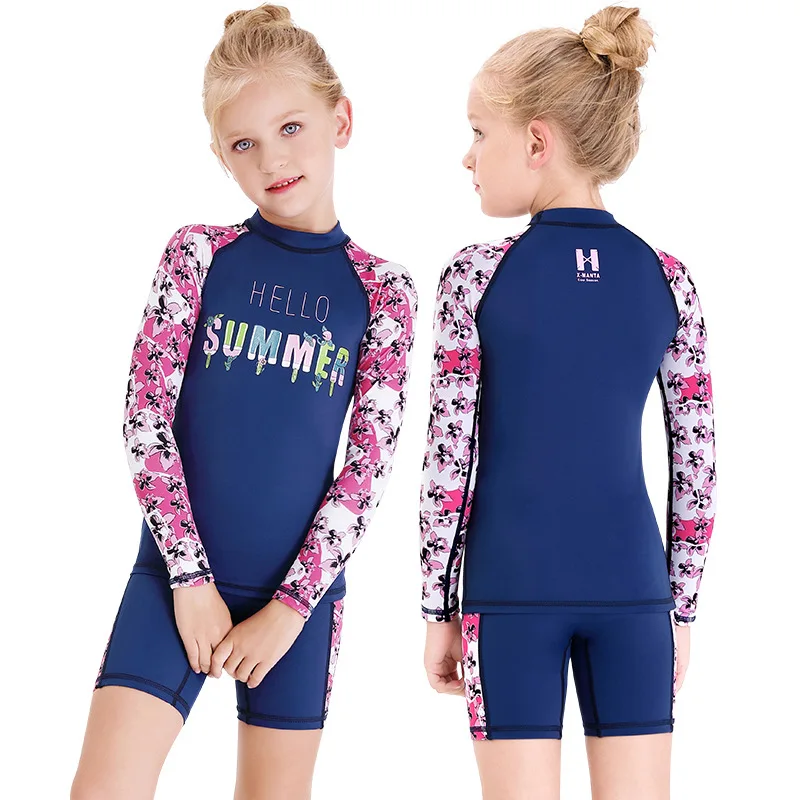 Girls Boys Swimwear Rash Guard Set Sun Protection Summer Beach Swimming ...