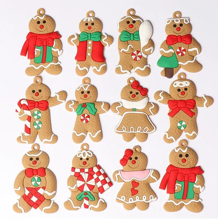 

Hanging Pendant Xmas Tree Decor Ornament 12Pcs Gingerbread Man Christmas Tree Pendant