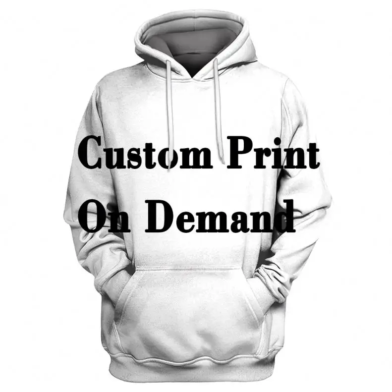 

Drop Shipping Custom 3D Printed Full Printing Customised All Over Sublimation Hoodies, Custom Print on demand Hoodie Dropship/
