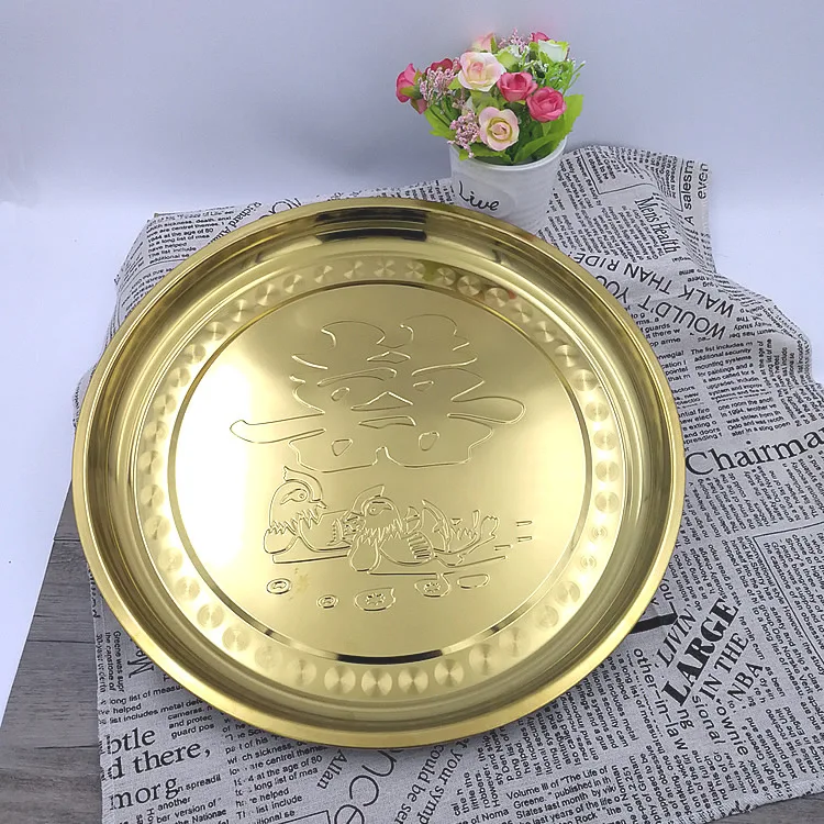 

Arab Stainless Steel 410 Grape Pattern Dinner Round Plate/Dish Set