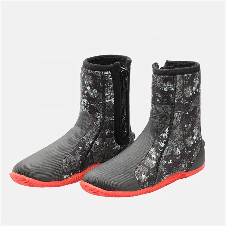 Customized Water Sports 5mm Neoprene Diving Boots Durable Waterproof Surf Wetsuits Boots for Adult