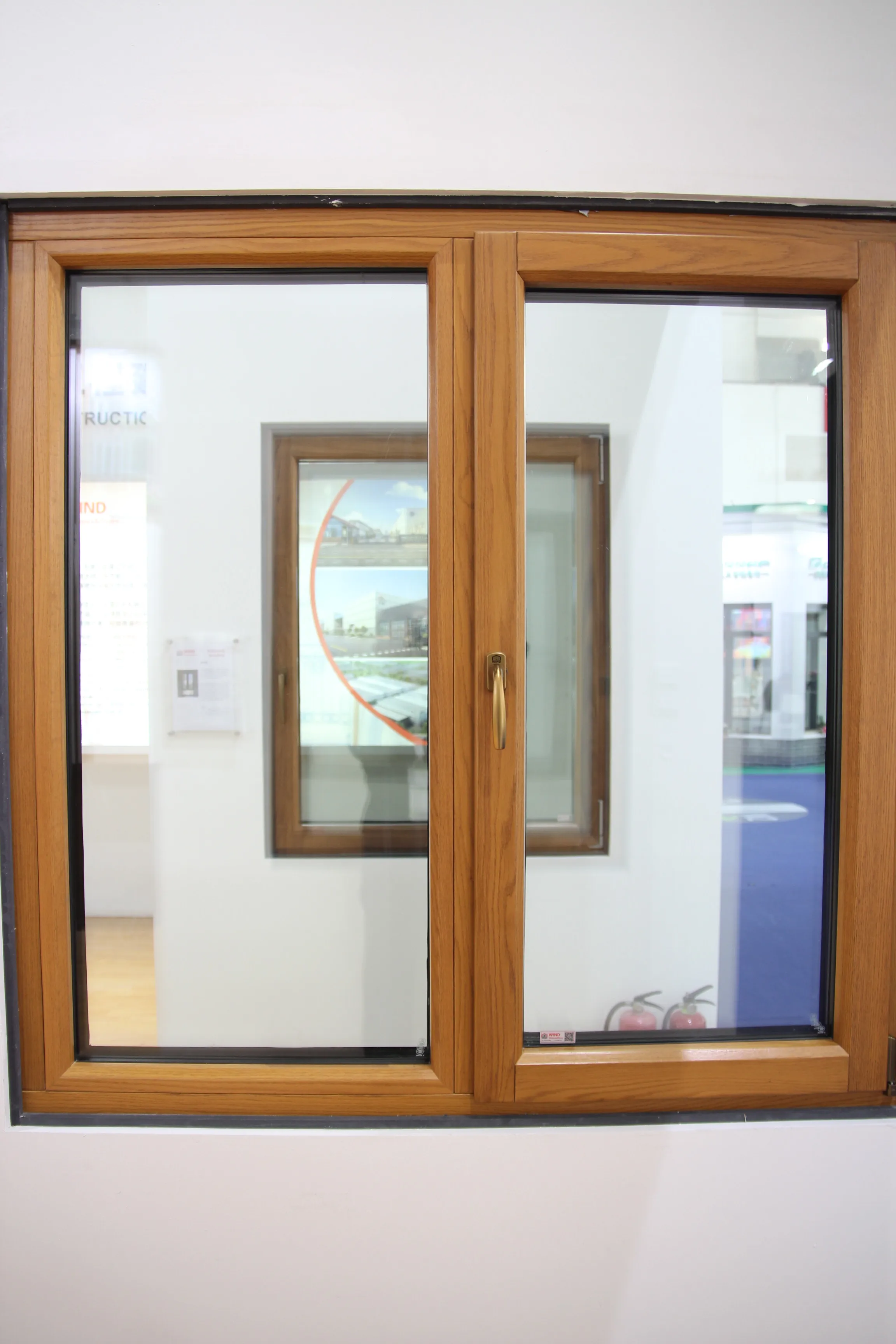 wood stainless steel graphic design double glazing/triple