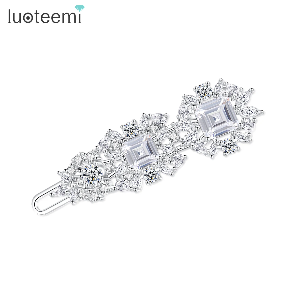 

LUOTEEMI Cute CZ Crystal Accessories Metal Stylist Designer Clip Bridal For Girl Korean Hair Pin