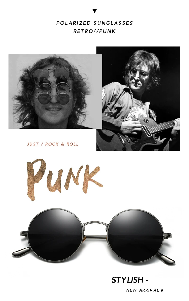 Wholesale 2019 Hippie Metal Frame Round Polarized Men Women Sunglasses