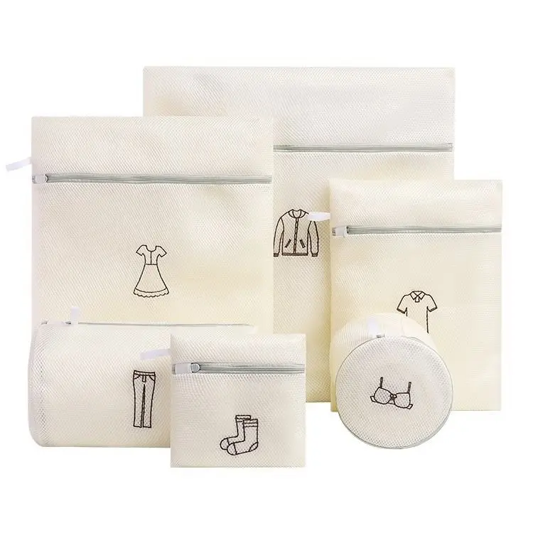 

wholesale gift promotion logo mesh net lingerie laundry bag eco friendly fabric polyester clothes protective washing bag, Customized