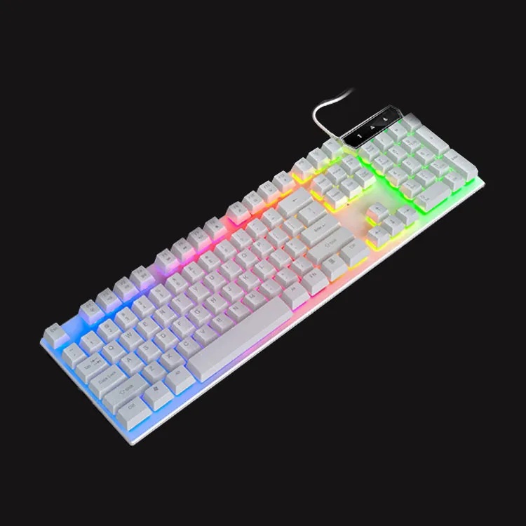 

RGB Backlight Mechanical Gaming Keyboard Blue Switches Ergonomic 104 keys, Black,white