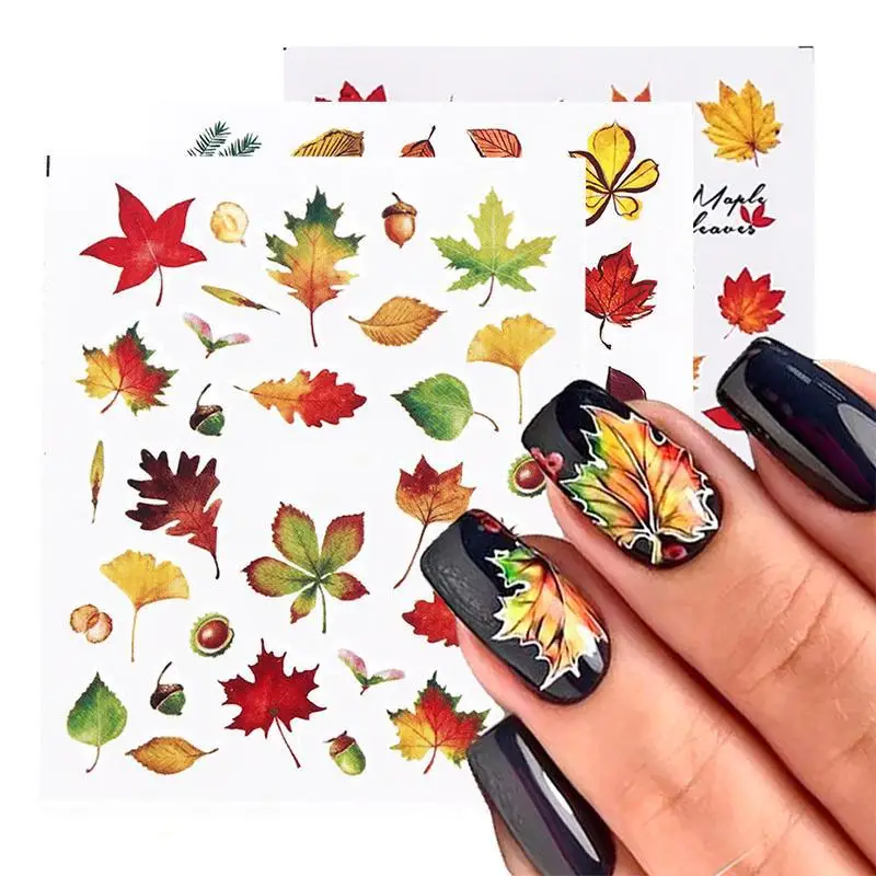 

2022 Online shopping Canada Fall Yellow Gold Waterproof Decals Nail Stickers Tattoo Nail Art Autumn Wraps, Customers' requirements