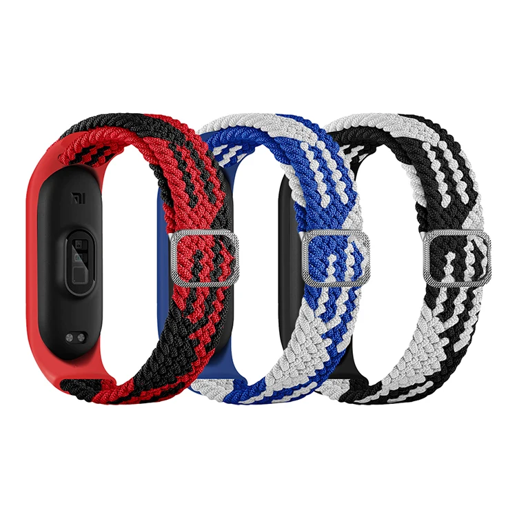 

Replaceable Braided Solo Loop strap for Xiaomi mi band 6 5 4 High Quality Wristband for xiaomi mi strap, 15 colors