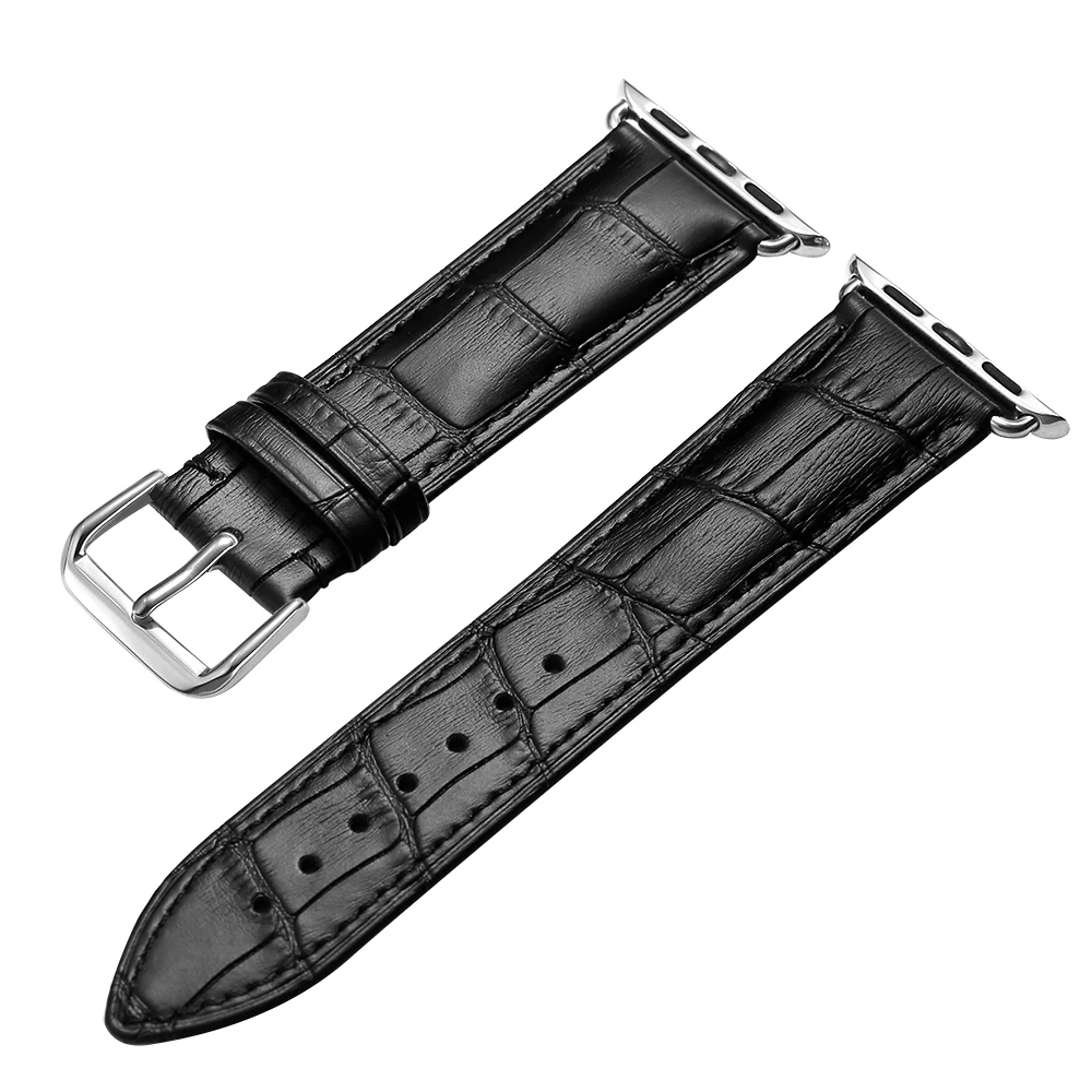 

Geekthink 2021 Hot Sale for Apple Watch Band Crocodile Cow Leather Loop Bracelet Genuine Leather, Optional