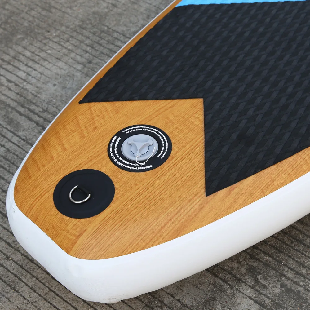 

2021 Wood Style Inflatable Sup Paddle Board Stand Up Inflatable Surfboard, As picture