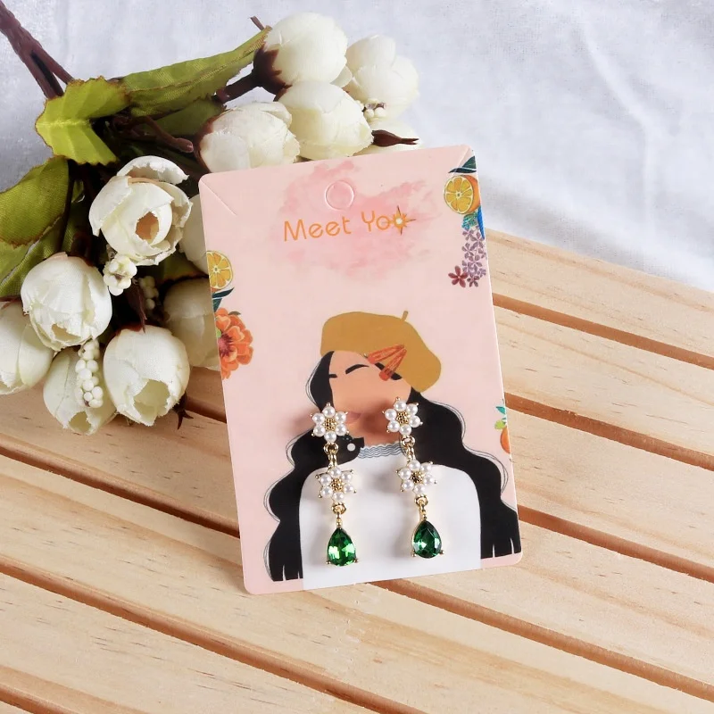 

Wholesale Lady Printing 350 gsm Ivory Cardboard Paper Earring Cards Jewelry Packaging And Display, White