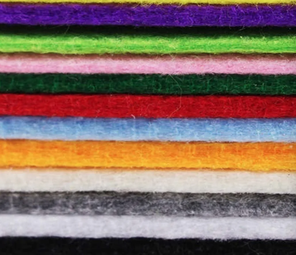 

5mm colorful felt 100% polyester felt needle punched fabric, Army green, beige,black, blue, brown,