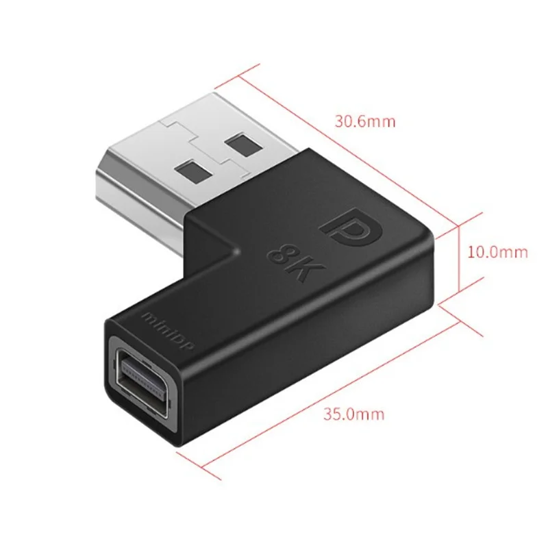 

90 Degree Mini Display Port DP 1.4 Adapter Converter Male to Female DP 8K 60Hz 4K Video For Laptop Computer Monitor Projector