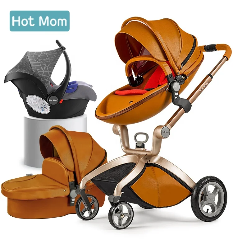 

Babyfond Luxury PU Leather Waterproof Material 360 Degree Rotatable Folding High Landscape Multicolor Optional Baby Stroller