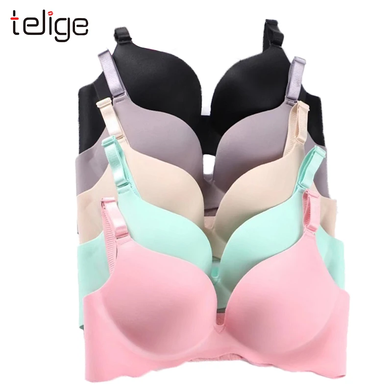 

Telige Women Seamless Bra Comfortable Wire Free, Five colors