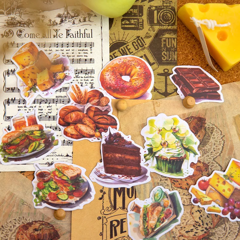 

30pcs/pack Stickers Gourmet Academy Series Fruit Dessert Gourmet Handbook Decoration Material