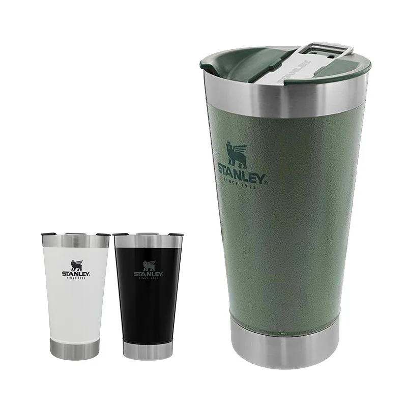 

Stanley outdoor double beer glass stainless steel water glass creative portable Table Top Cup for men and women, Green, black, white