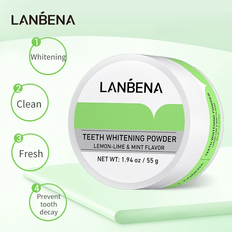 

LANBENA tooth lemon flavor clear prevent teeth decay other teeth whitening powder accessories mint with dense foam oem