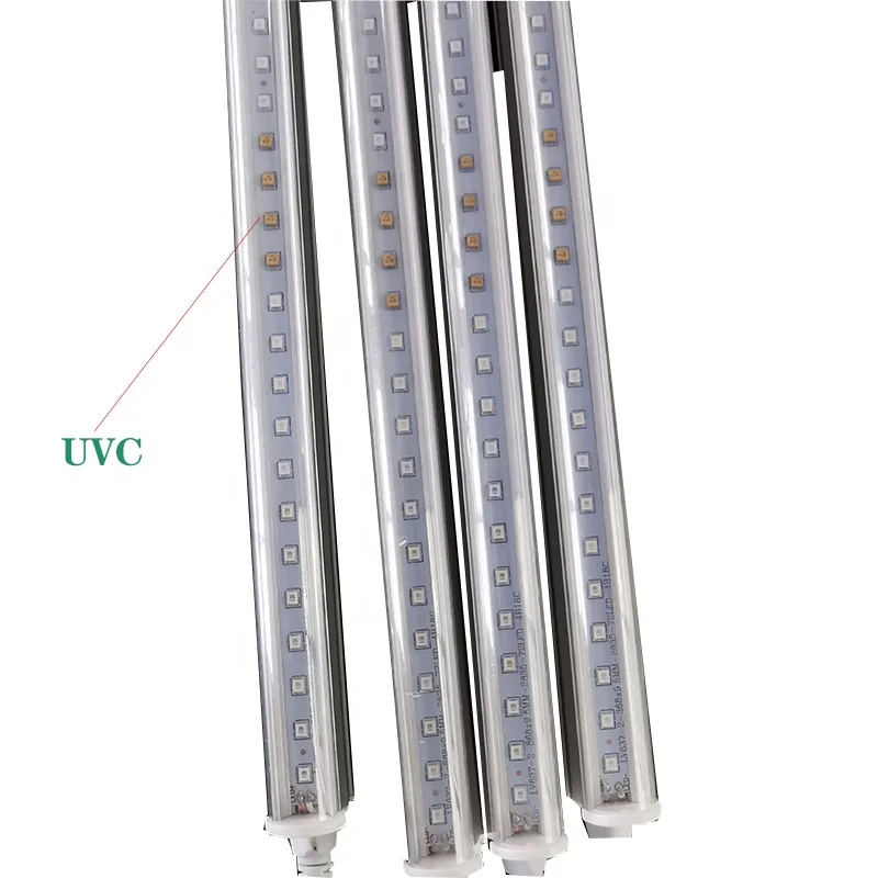 UVC 275nm UVA 395nm ultraviolet sterilization T5 T8 integrated led tube light 0.3m 0.6m 0.9m 1.2m germicidal fluorescent lamp