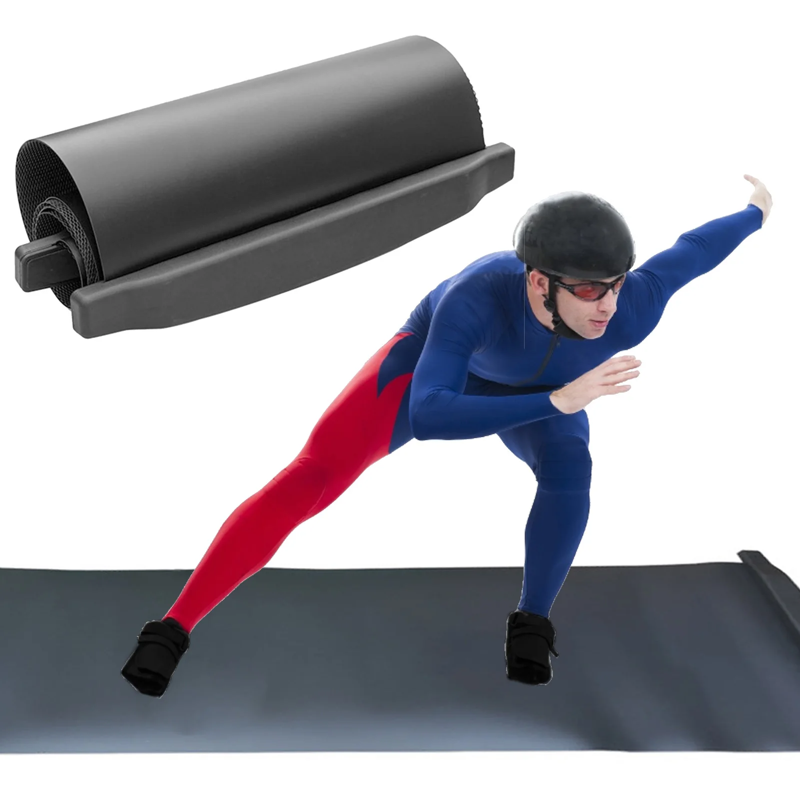 

1.8m High Quality Slide Board Portable Set Suit for Ice Hockey Roller Skating Training Home Fitness Exercise Accessories, Black,red