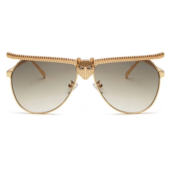 

High Qualtiy Fashion Luxury Men Women leopard sunglasses Big Frame Flat Top UV400 Gradient Sunglasses Gafas De Sol Shades
