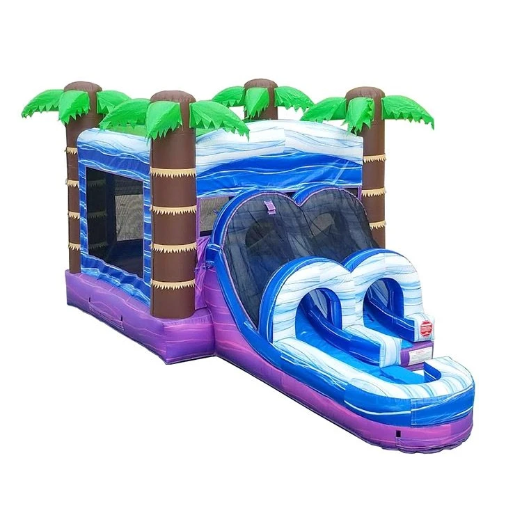 

commercial grade inflatable bounce castle slide with pool Big Moon Combo Dry Wet Bounce, Customized