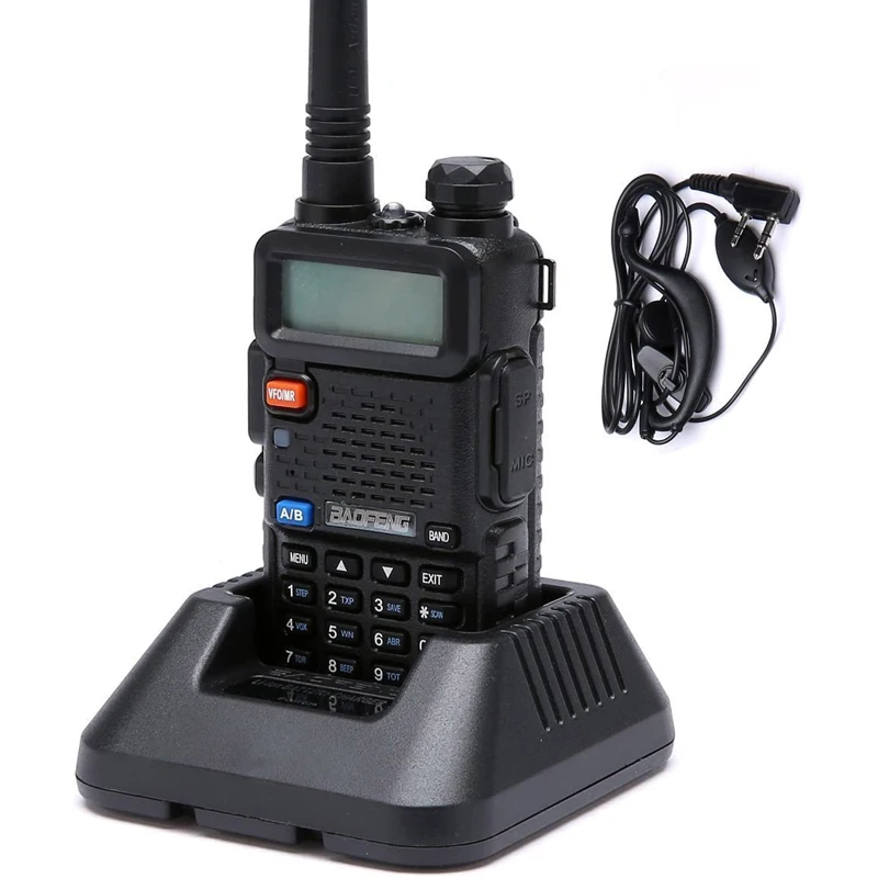

Professional Sale BAOFENG UV-5R Dual Band Two Way Radio USB Charger Long Range Handheld Civil Ham Walkie Talkie, Black