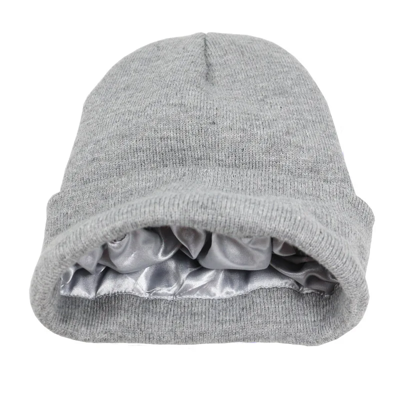 

Free Shipping Wholesale Knitting Hat Plain Color Unisex Winter Beanie Hat Acrylic Satin Wool Warm Knitted Hat