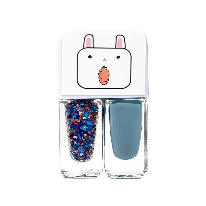 

Glitter Vegan Non Toxic Kids Nails Polish Colour Gel Two color Nail Polish trade price Nail polish private label