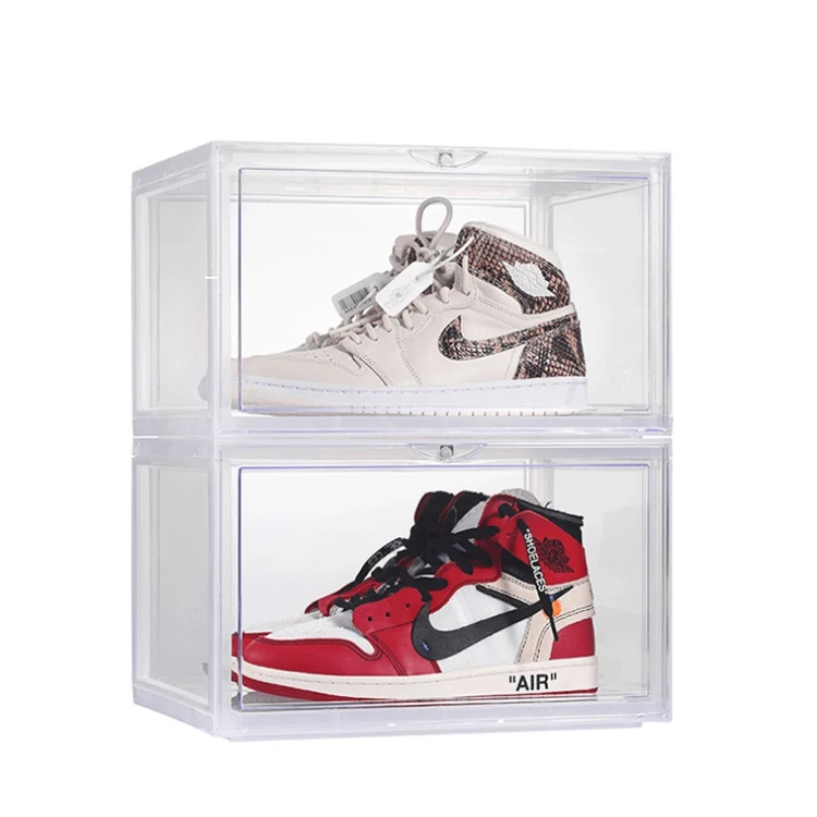 

Clear Magnetic Plastic Shoe Boxes Drop Front Shoe Storage Box AcrylicTransparent transparent shoe boxes stackable, Transparent,black,red
