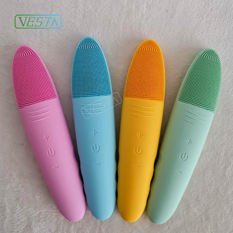 

Vesta 2019 Electric Silicone Facial Cleansing Brush Facial Massager Cleanser Facial Brush for professional Pore Cleansing