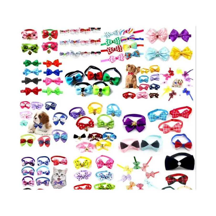 

Pet Dog Cat Tie 100 Colors Pets Necklace Adjustable Strap For Cat Collar Dogs Accessories Pet Dog Bow Tie Puppy Bow Ties Supplie