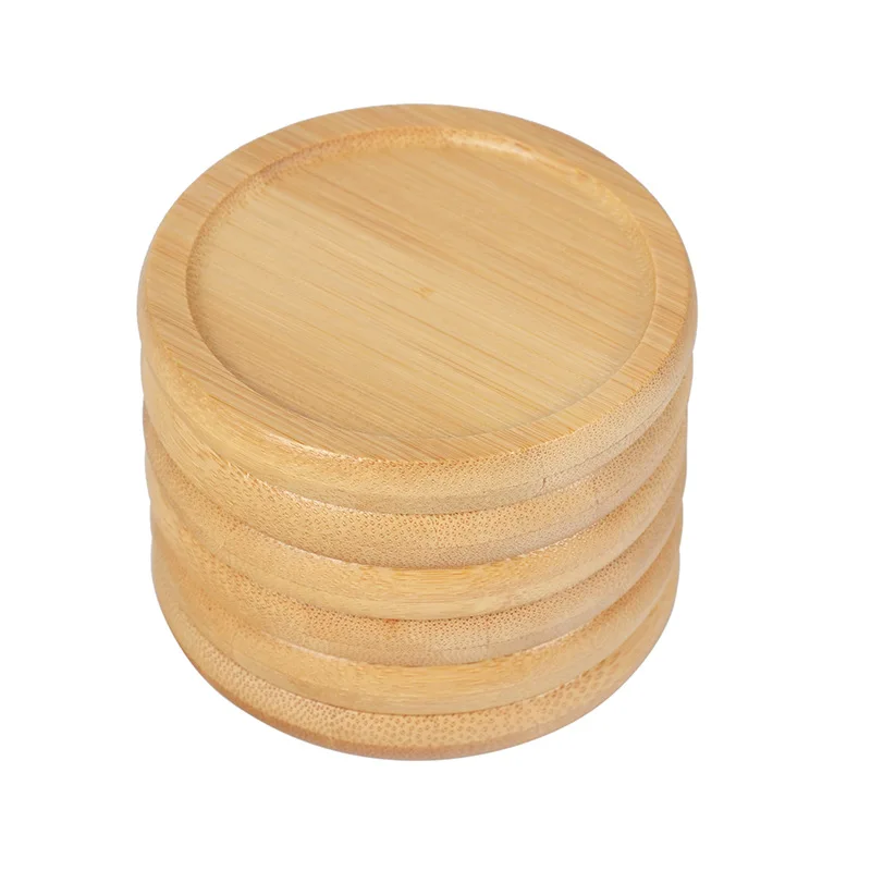 

Bamboo Wooden Drink Coasters Round Cup Coasters With Holder Cup Mat Pad Saucers For Home Office Desk Bar