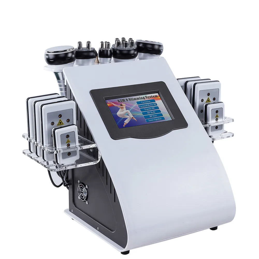 

6 in 1 Ultrasonice vacuum cavitation slimming machine RF 40k fat lipo-laser body shaping machine with face lifting
