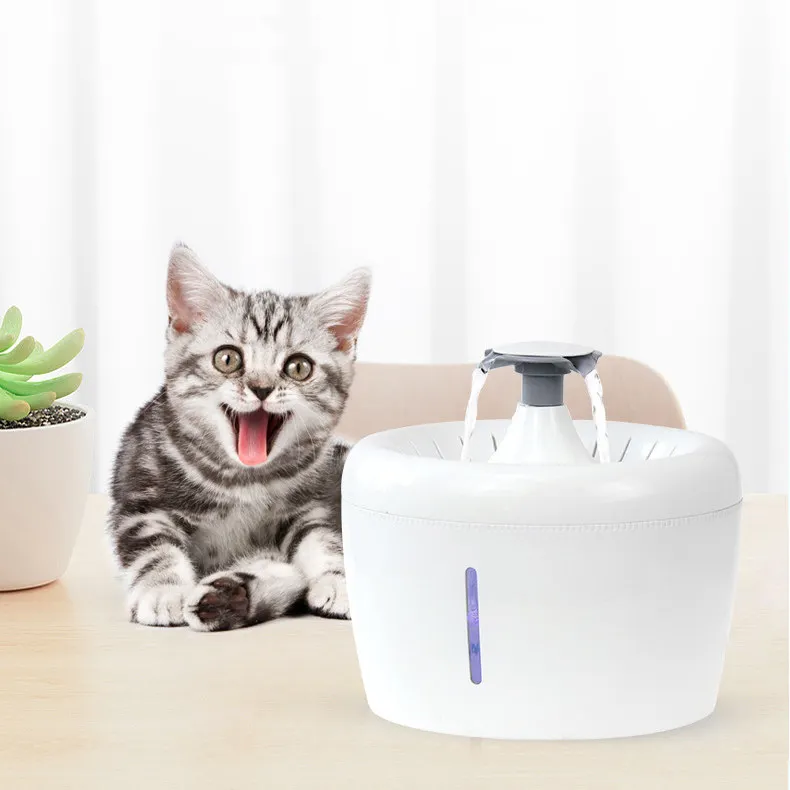 

Manufacturer wholesale automatic drinking LED cat dog pet water fountain, White